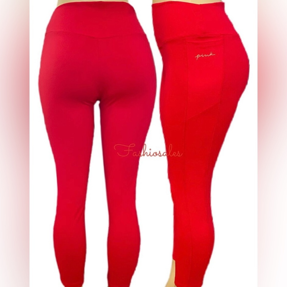 EUC Pink VS Red Ankle Length Leggings size small